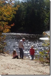 Pop-Pop and the kids by the lake